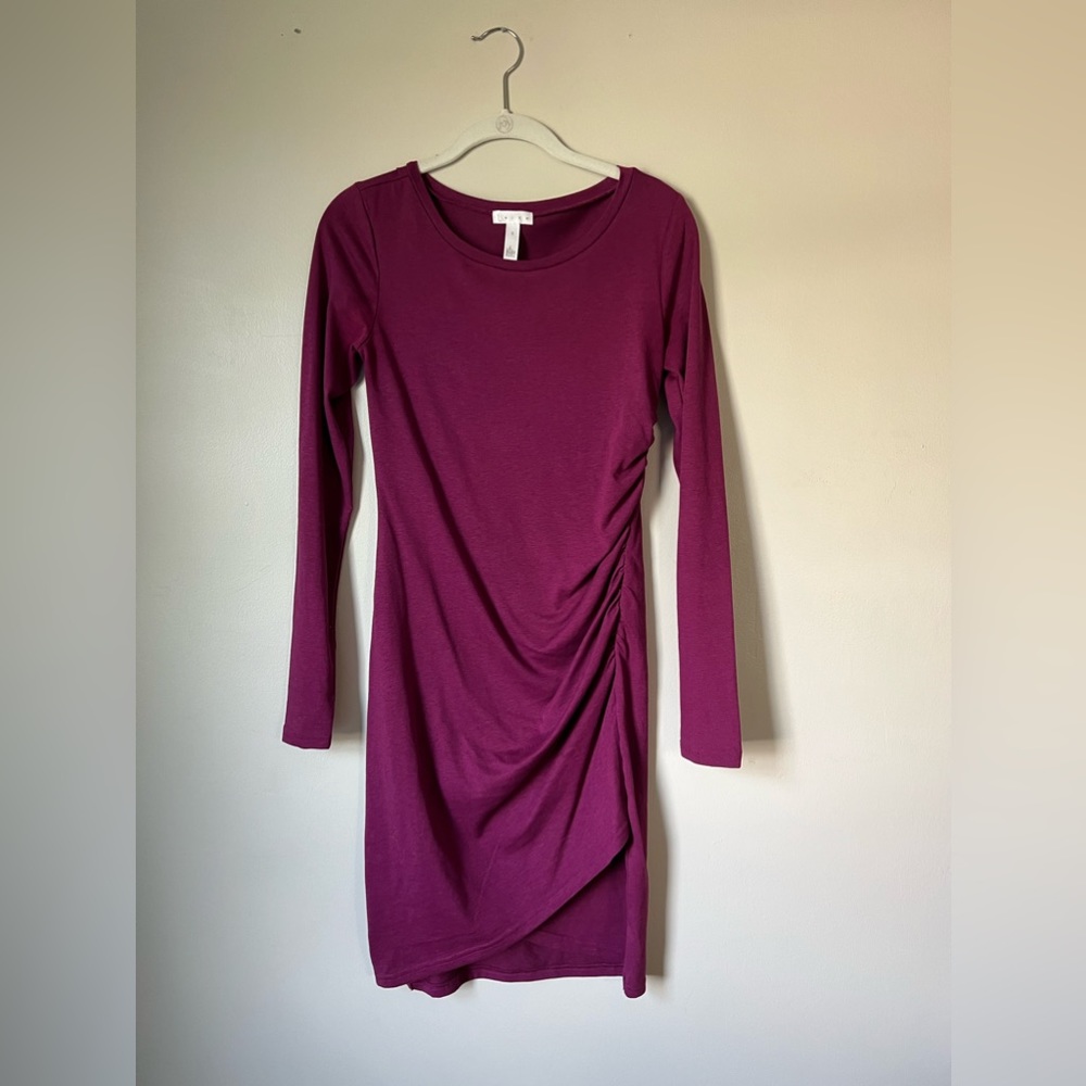 Long sleeve ruched dress. Size small